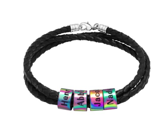 European And American Braided Beaded Bracelet Men's DIY Custom Letters European And American Braided Beaded Bracelet Men's DIY Custom Letters